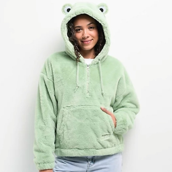 A. LAB Other - A. LAB Kendra Frog Green Half Zip Hoodie